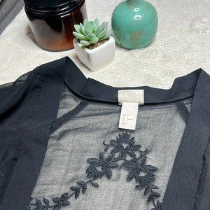 H&M | Black Sheer Coverup with Lace Detail